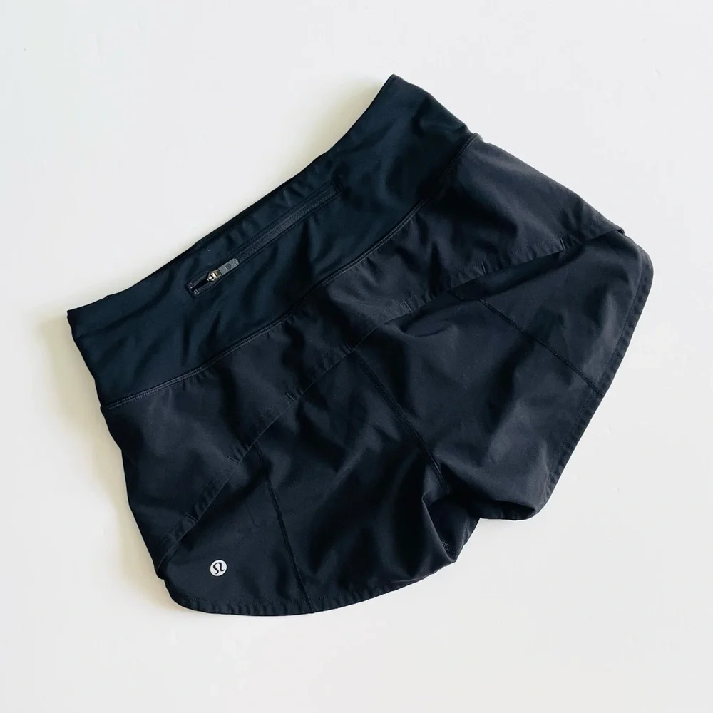 Lululemon SIZE 2 TALL Speed Up MR midrise 5” shorts in black